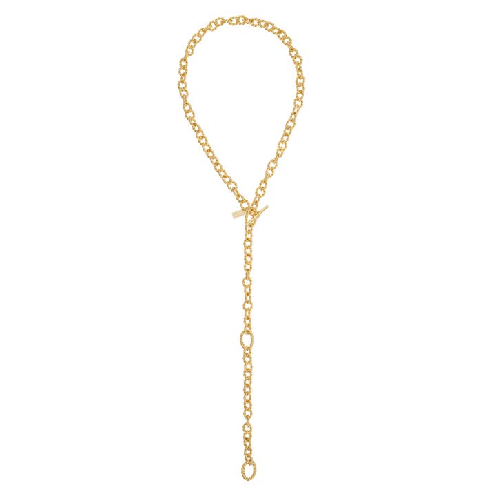Twist Chain Lariat Halsband - Guld för wholesale av Talis Chains