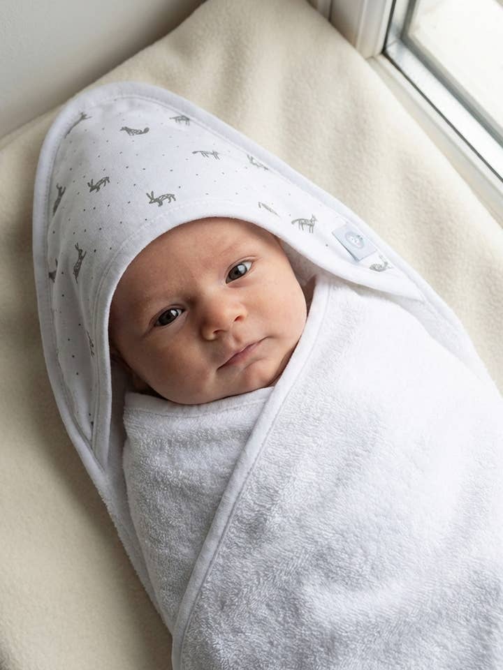 Toalla con capucha de Pima Conejito Gris Pequeño para venta al por mayor de Little Blue Swallow