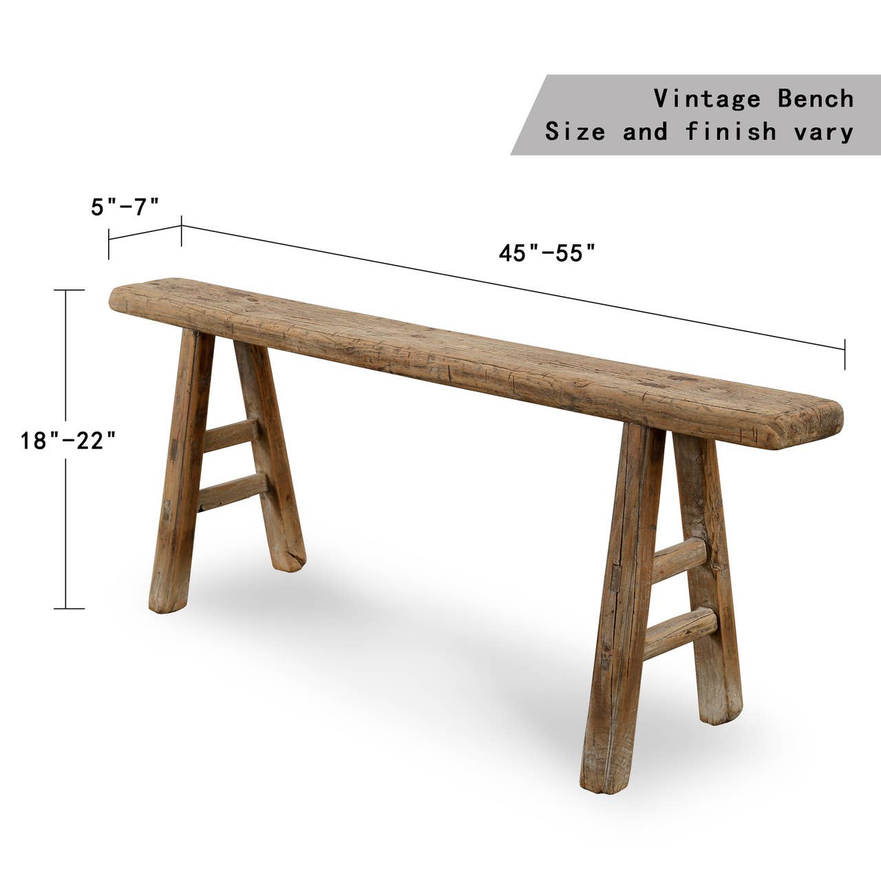 Lily's Living Inc. - Wholesale Bench - Vintage Noodle Bench - Weathered Reclaimed Wood 5