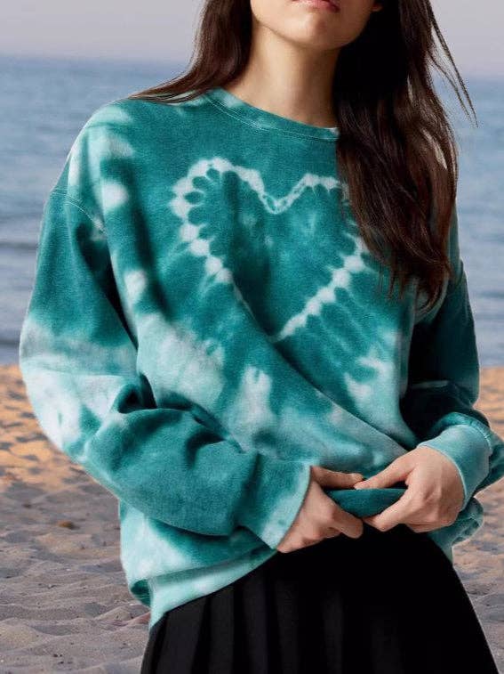 alberalkirk - Wholesale Graphic Sweatshirt - Women's - Tie Dye Heart Print Sweatshirt Women Multiple Colors N5A4534