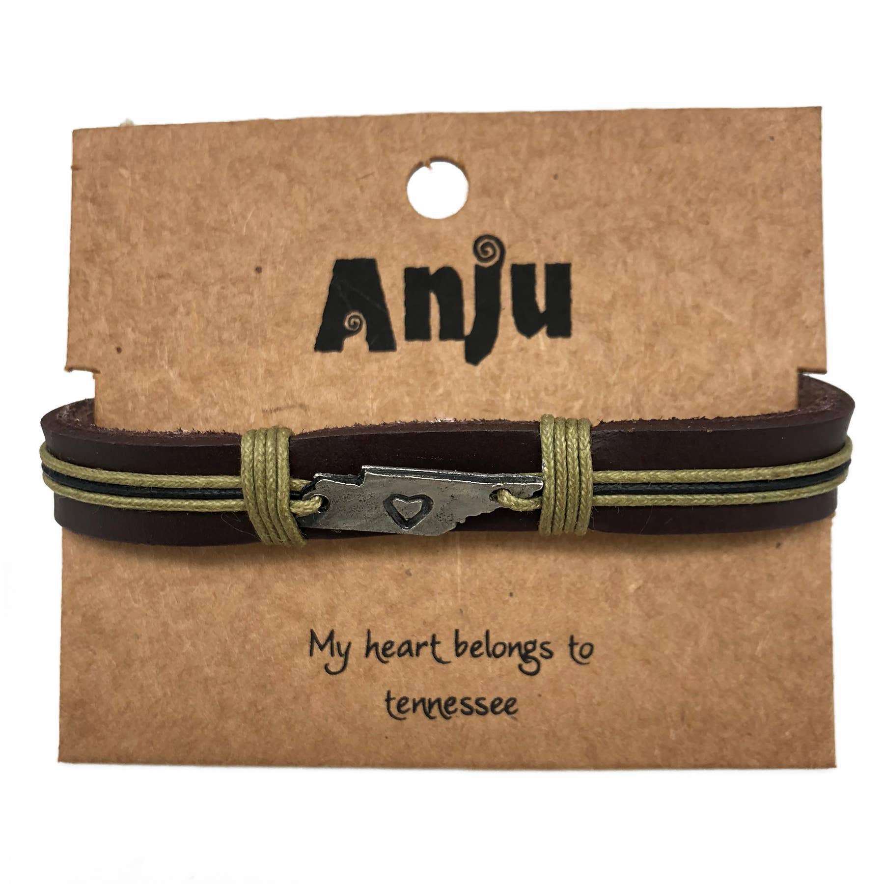 Anju Jewelry – Großhandel Armband mit Charms/Anhängern – Home State Schmuck - Zinn Lederarmband32