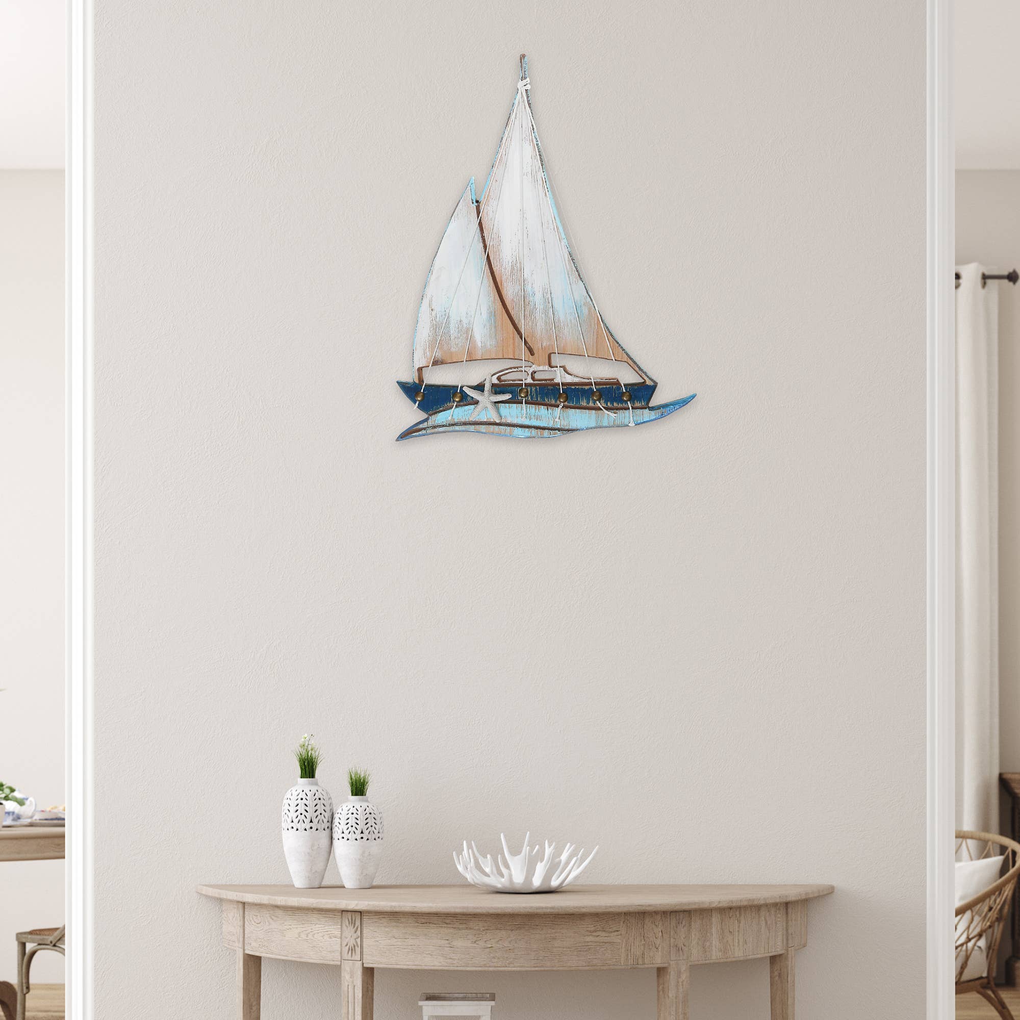 Multi Polyresin Sail Boat Wall Decor for wholesale on Faire1