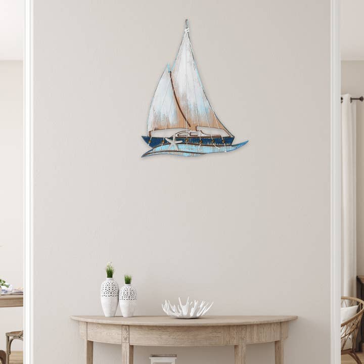 Multi Polyresin Sail Boat Wall Decor for wholesale on Faire1