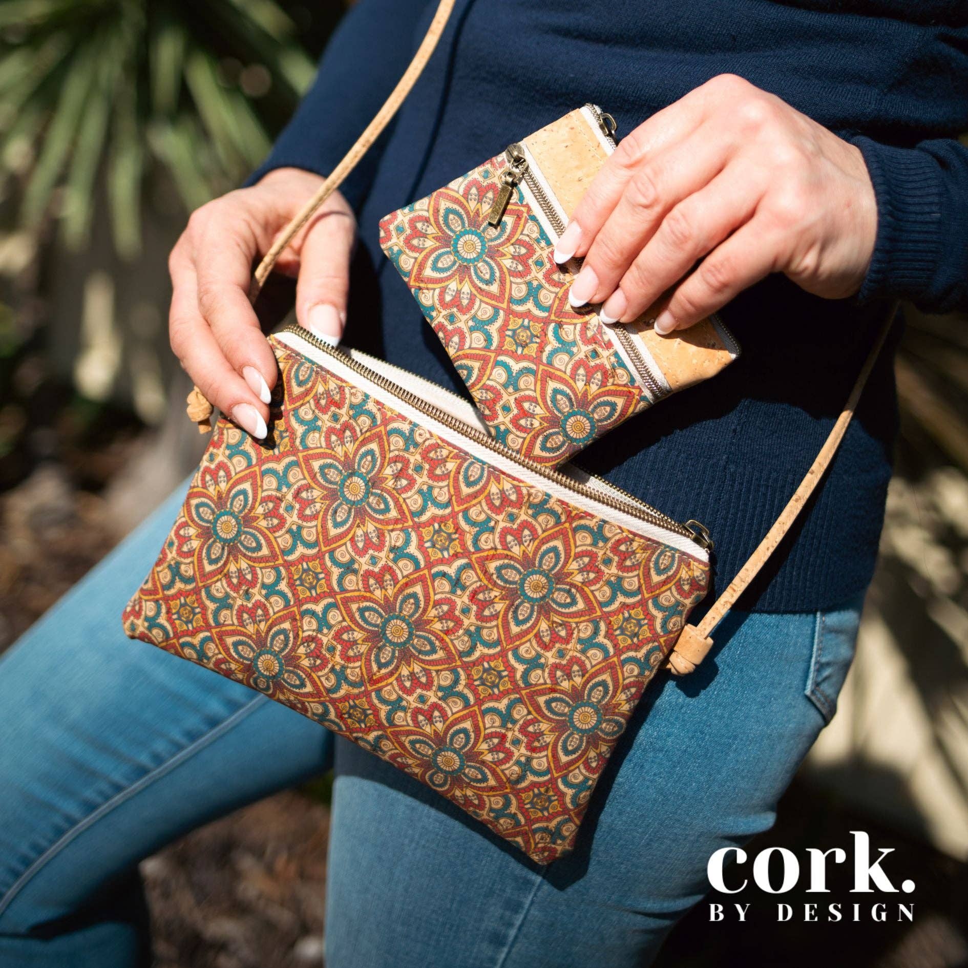 Cork By Design – wholesale Myntväska - Dam – Isabel plånbok i kork - Azulejo1