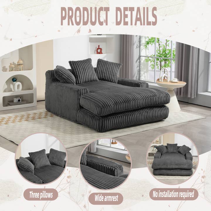 HOMYCASA DESIGN INC - Wholesale Sofa - Convertible lazy Sofa Bed with Adjustable Backrest6