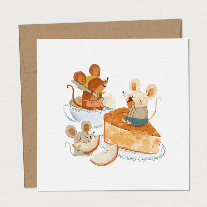 Greeting card - Adorable mice for wholesale by Mimosa Design