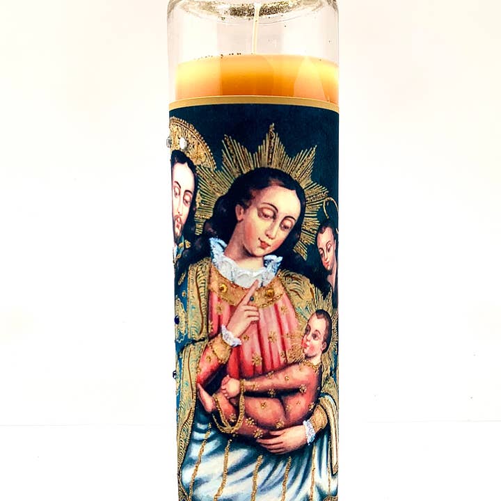 Nativity Holiday Glitter Candle - Holy Family, Christmas for wholesale by Ceridwen’s