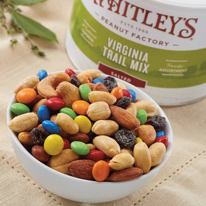 Whitley's Peanut Factory - Wholesale Trail Mix - 6 oz. Tins Virginia Trail Mix1