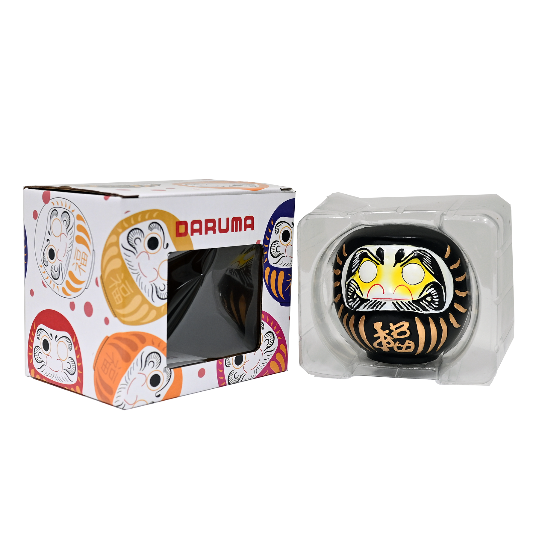 Urban Tokyo – wholesale Decorative figurine – 3.5 Inch Lucky Daruma Black Stability Unpainted Eyes (1/36)3