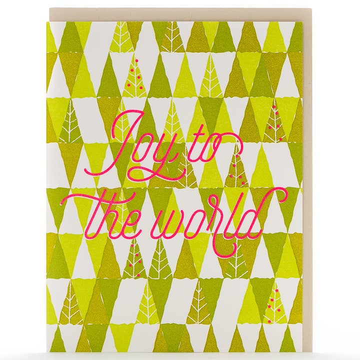 Joy to the World Modern Card for wholesale by Porchlight Press Letterpress