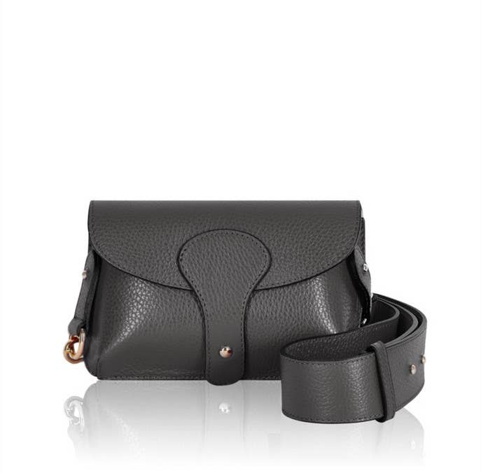 MONTTE DI JINNE - Vente Sac à bandoulière – femme - Petit sac bandoulière en cuir italien avec large sangle épaisse3