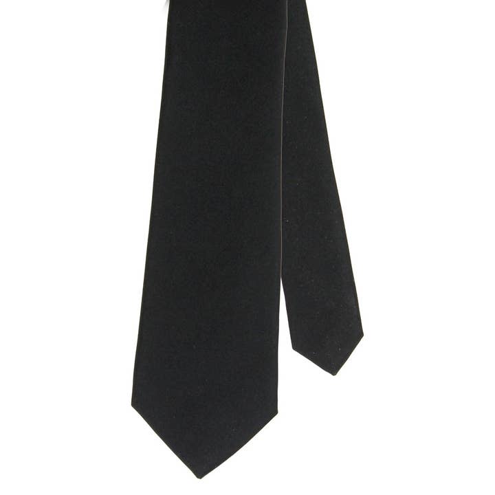 Sophos – wholesale Necktie – Men’s – Black Narrow Polyester Satin Self Tie