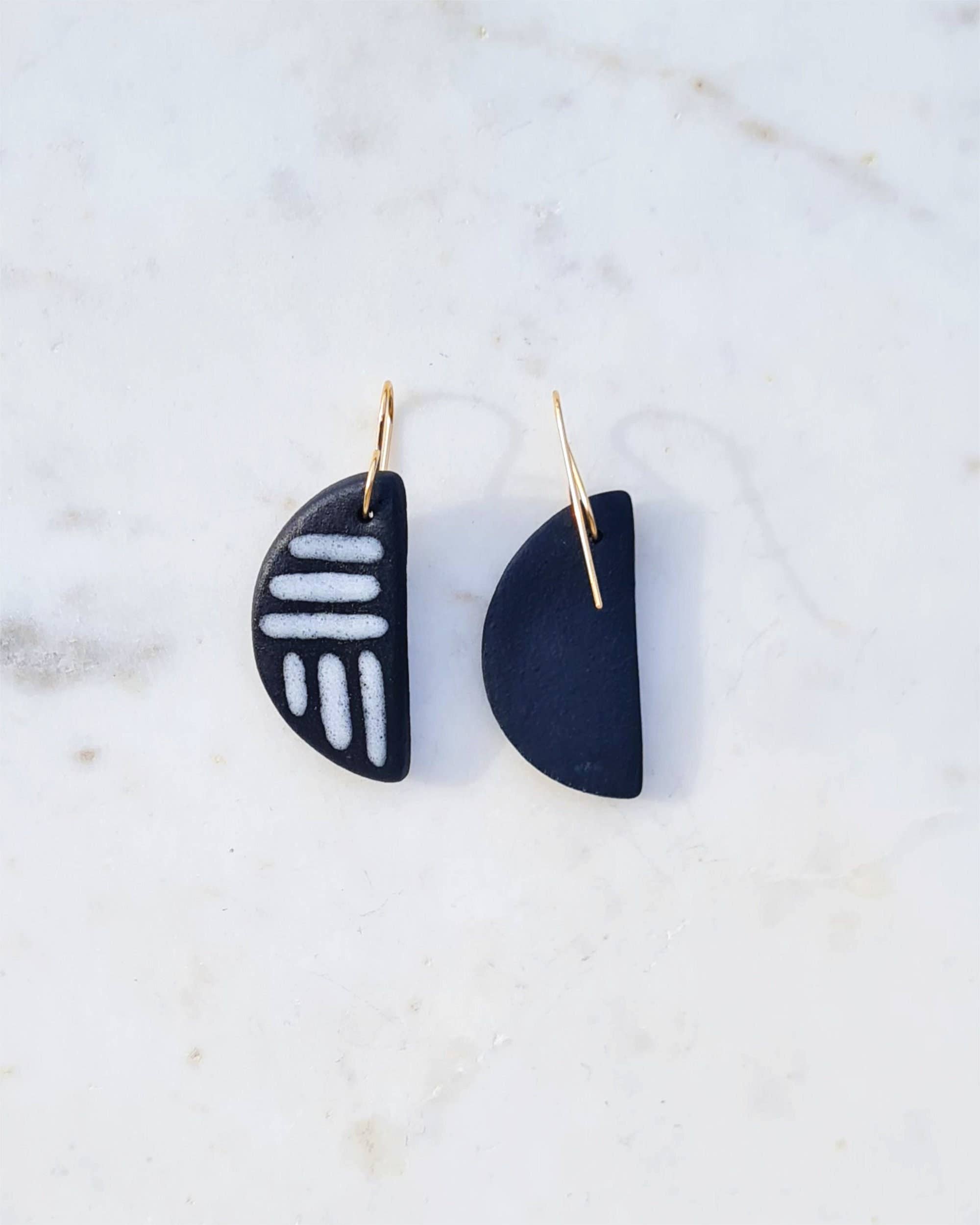 Little Lovers - Wholesale Dangle Earrings - Handmade Neo Semicircle Porcelain Earrings2