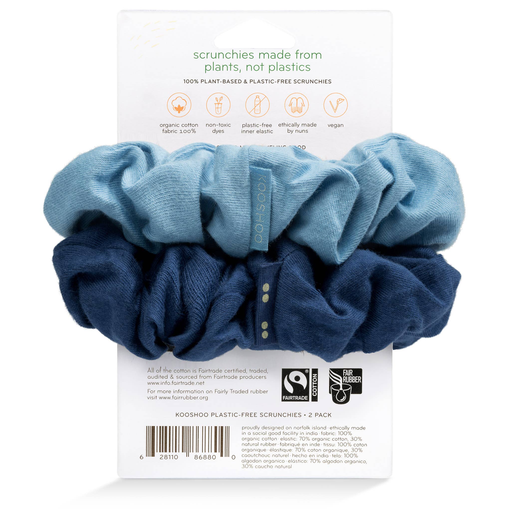 KOOSHOO - Wholesale Scrunchie - Women's - Organic, Plastic-free Scrunchies - True Blue | Cruelty-Free12