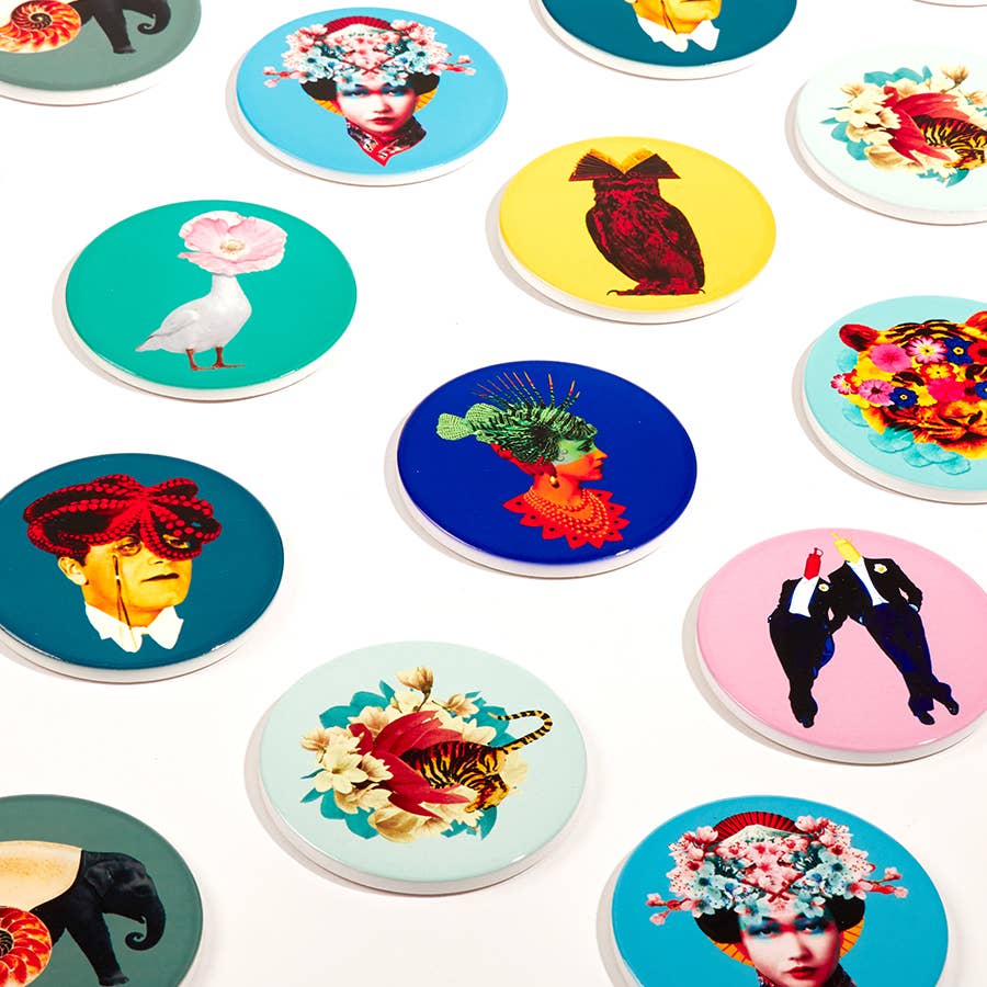 Gangzaï Design – wholesale Coasters – Canarbella set of 4 ceramic coasters2