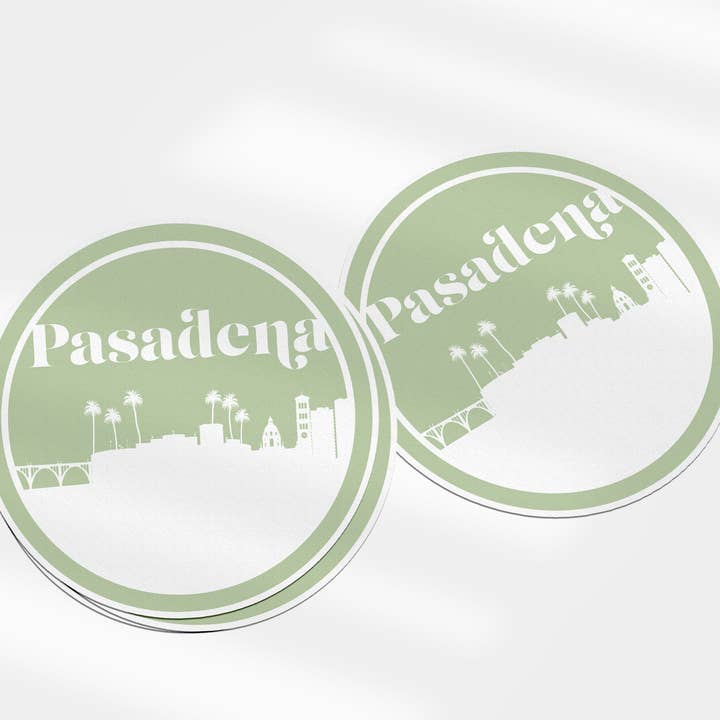 Autocollant rétro Pasadena California | plusieurs couleurs pour la vente par Paperfinch Design