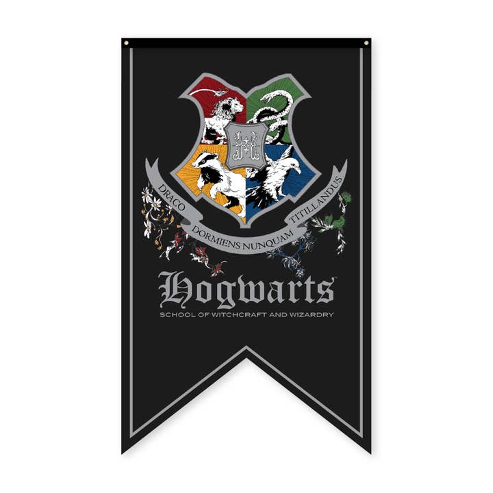 Harry Potter Hogwarts Crest Banner Flag (30'' x 50'') for wholesale by Conquest Journals