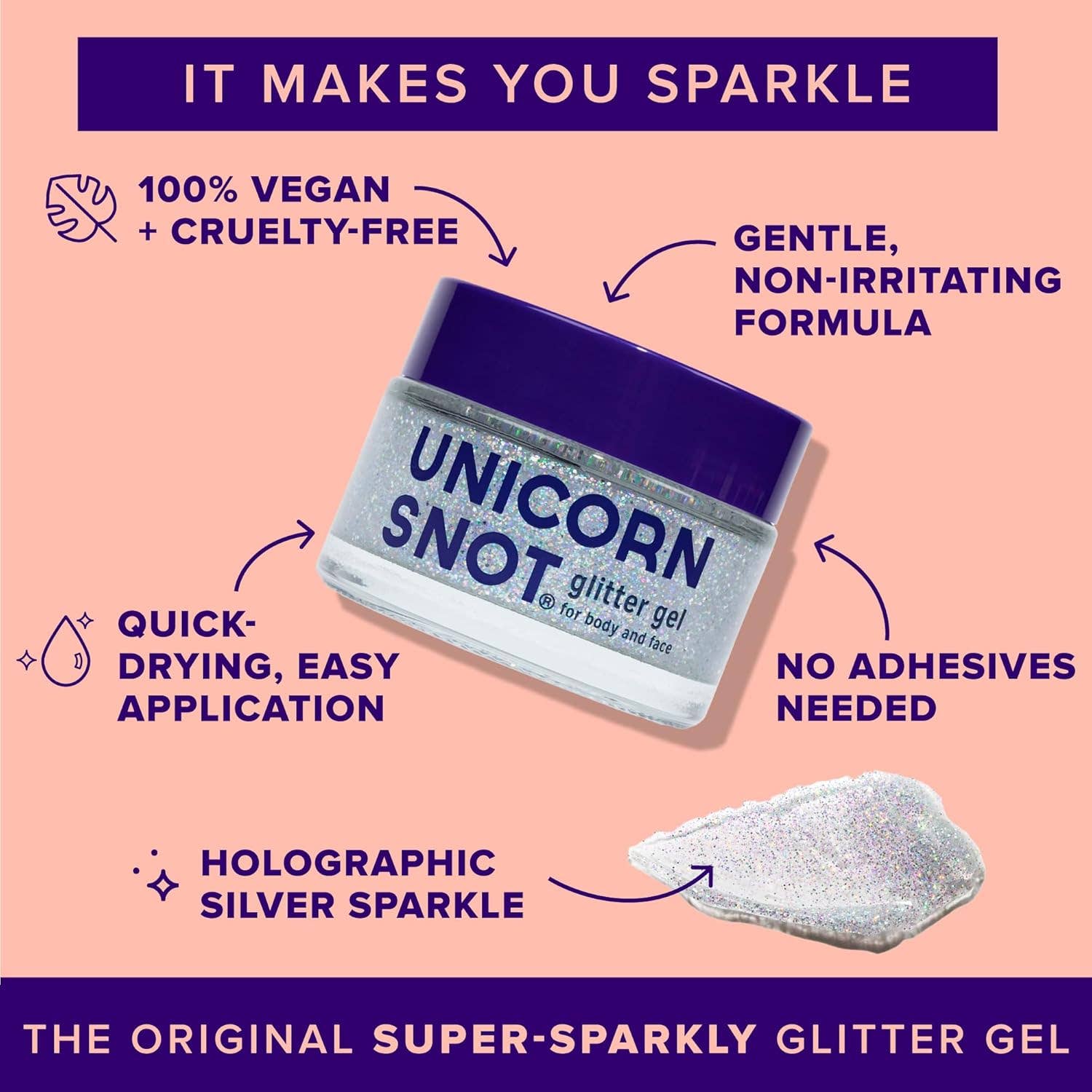 Unicorn Snot | Glitter Beauty - Venta al por mayor Purpurina para el cuerpo - Gel de Purpurina Original | Disco-Plata | Purpurina Corporal | Brillo2