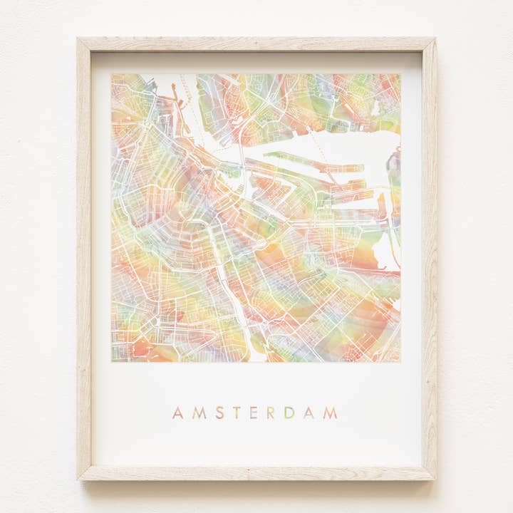 Amsterdam Pride Rainbow Aquarellkarte KUNSTDRUCK für den Großhandel von Turn-of-the-Centuries
