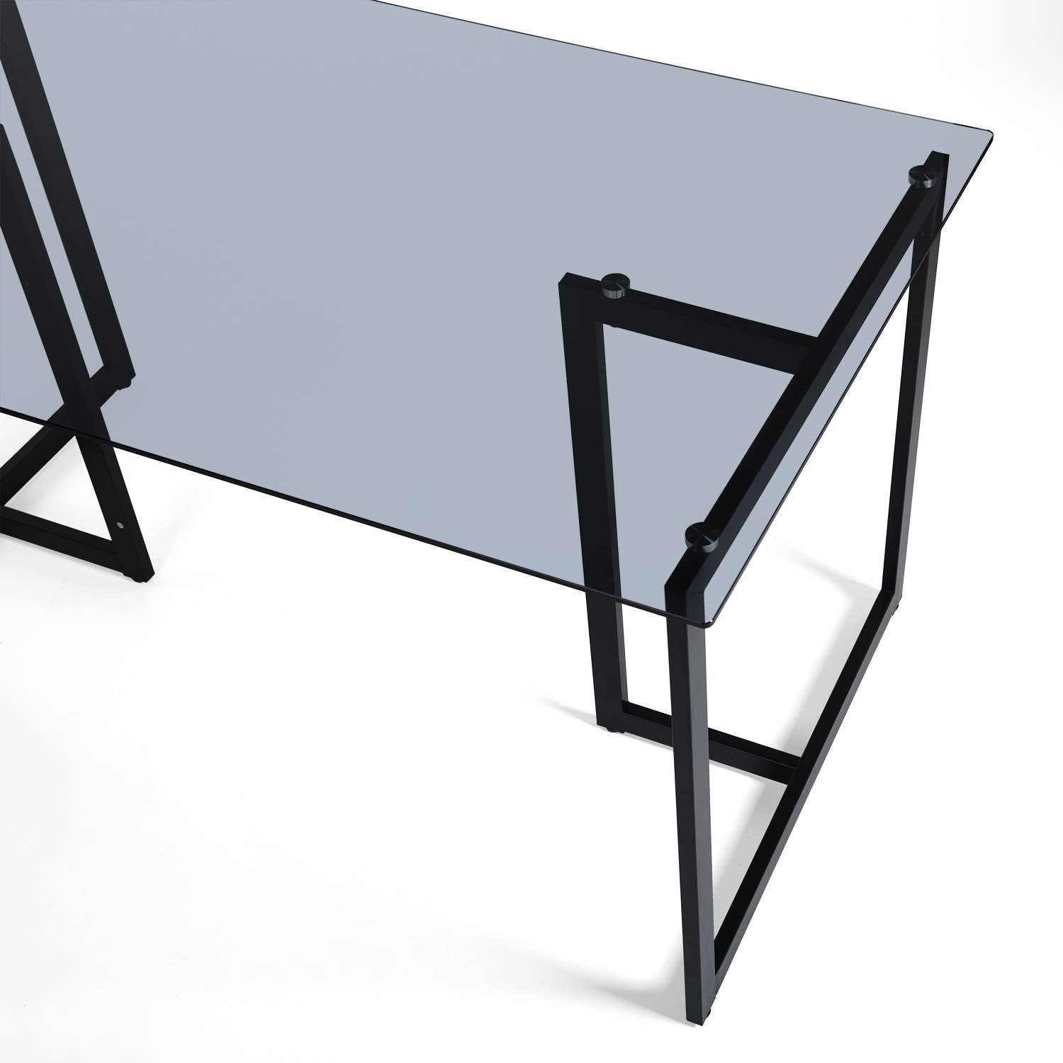 39F Inc. - Wholesale Side Table - SLIP Modern 55in Glass Dining Table With Metal Frame7