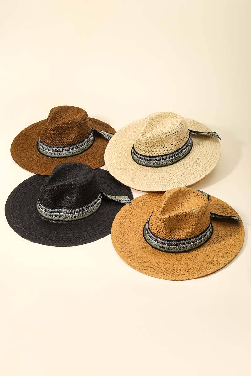 Anarchy Street - Wholesale Straw Hat - Women's - Boho Pattern Ribbon Straw Braided Hat6