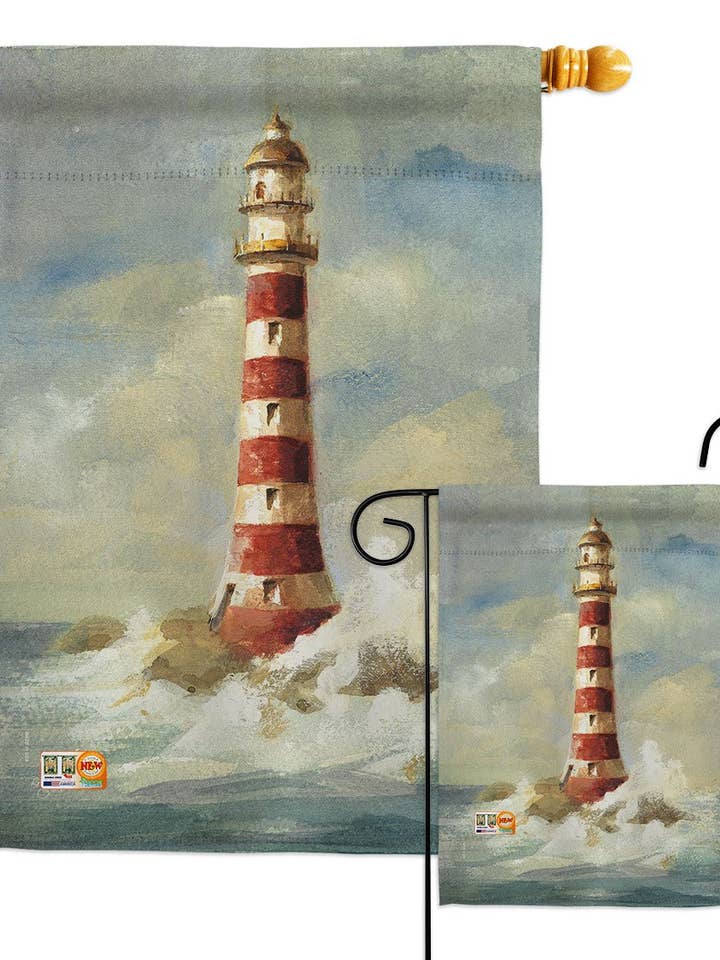 Fyrtårn ved havet kystnære nautiske sceneri Decor Flag for engroshandel hos Two Group Flag Co
