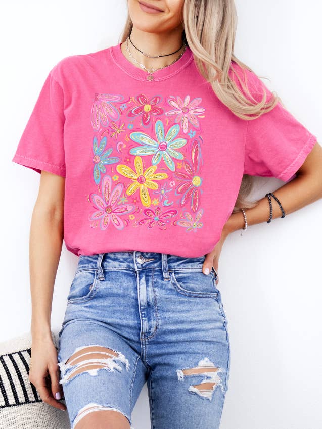 Spring Floral Graphic Tee for wholesale by CMD Wholesale