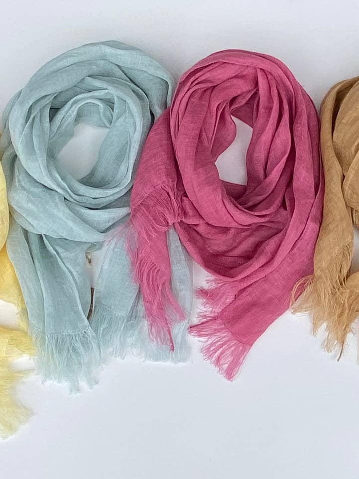 Linen Sheer ( Gauze) Scarf for wholesale by VIKOLINO