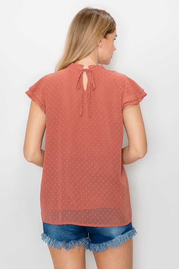 ePretty - Wholesale Blouse - Women's - G8-TP092 Swiss Dot Short Sleeve Smocked Blouse10