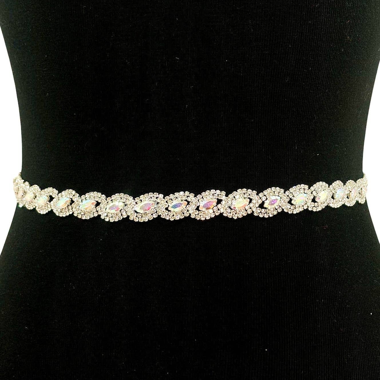 Diacly - Wholesale Belt - Unisex - Marquise Oval Cut Crystal Bridal Sash Belt2