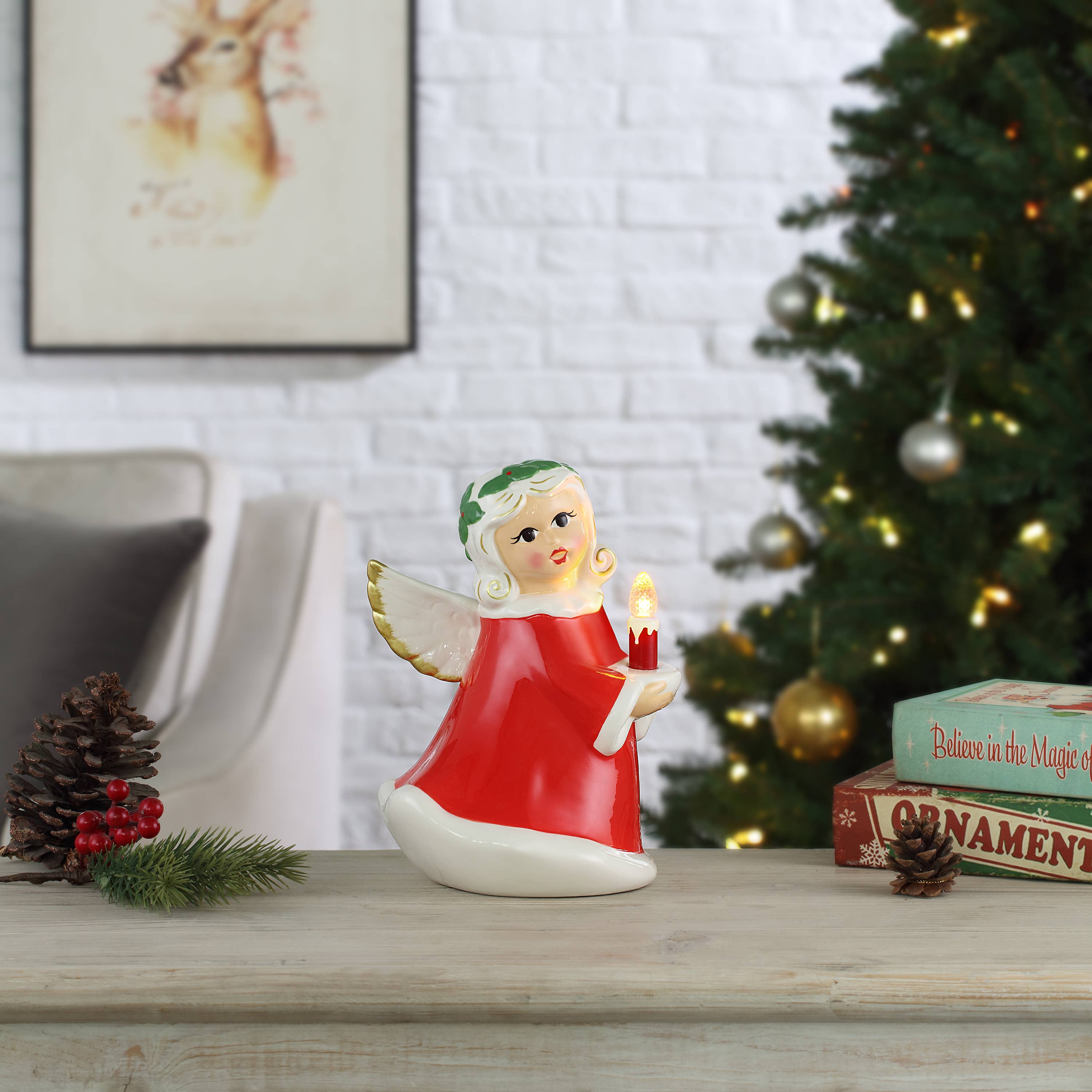 Mr. Christmas - Wholesale Christmas Decoration - 9" Nostalgic Ceramic Figure - White Angel1