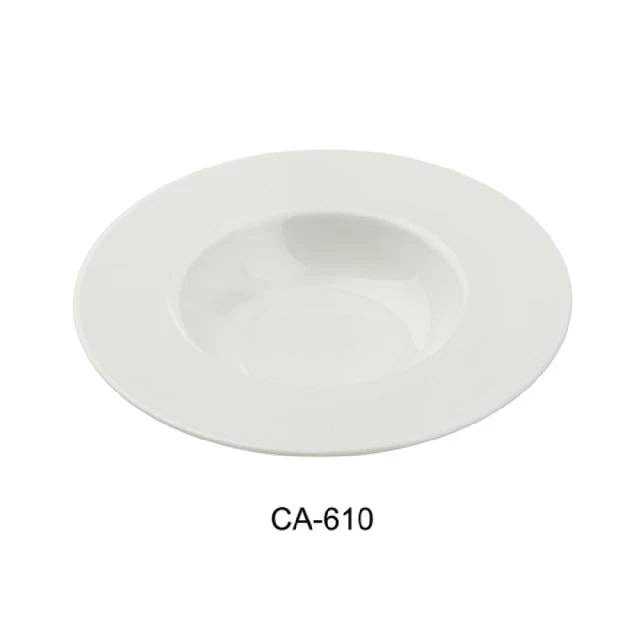 EcoQuality - Wholesale Dinner plate - 9 1/2" x 5 1/8" X 2" Dessert Plate Porcelain White 10 Oz