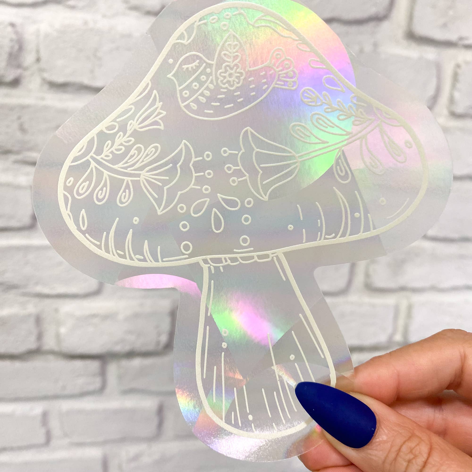 Chelzart - Wholesale Suncatcher - Boho Mushroom Rainbow Suncatcher Decal | Mushroom Accessory3