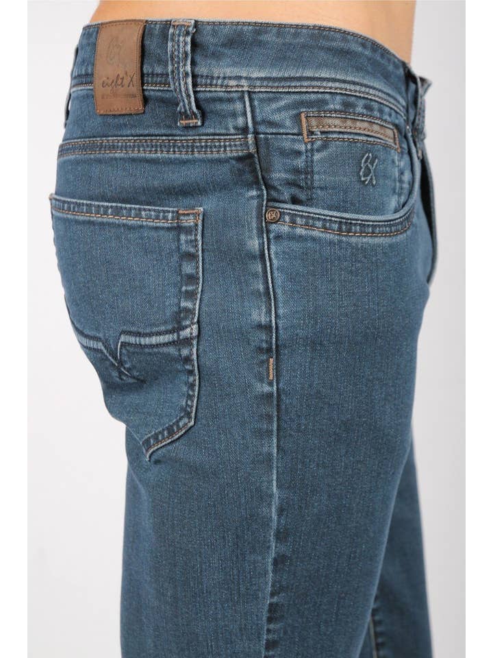 Blue Slim Fit Jeans #1023-06 for wholesale on Faire