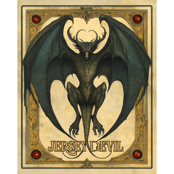 Mowbi - Wholesale Art Print - Jersey Devil - Mythical Beasts Wall Art Prints – 8″x10″ Artwork for 11″x14″ Frame