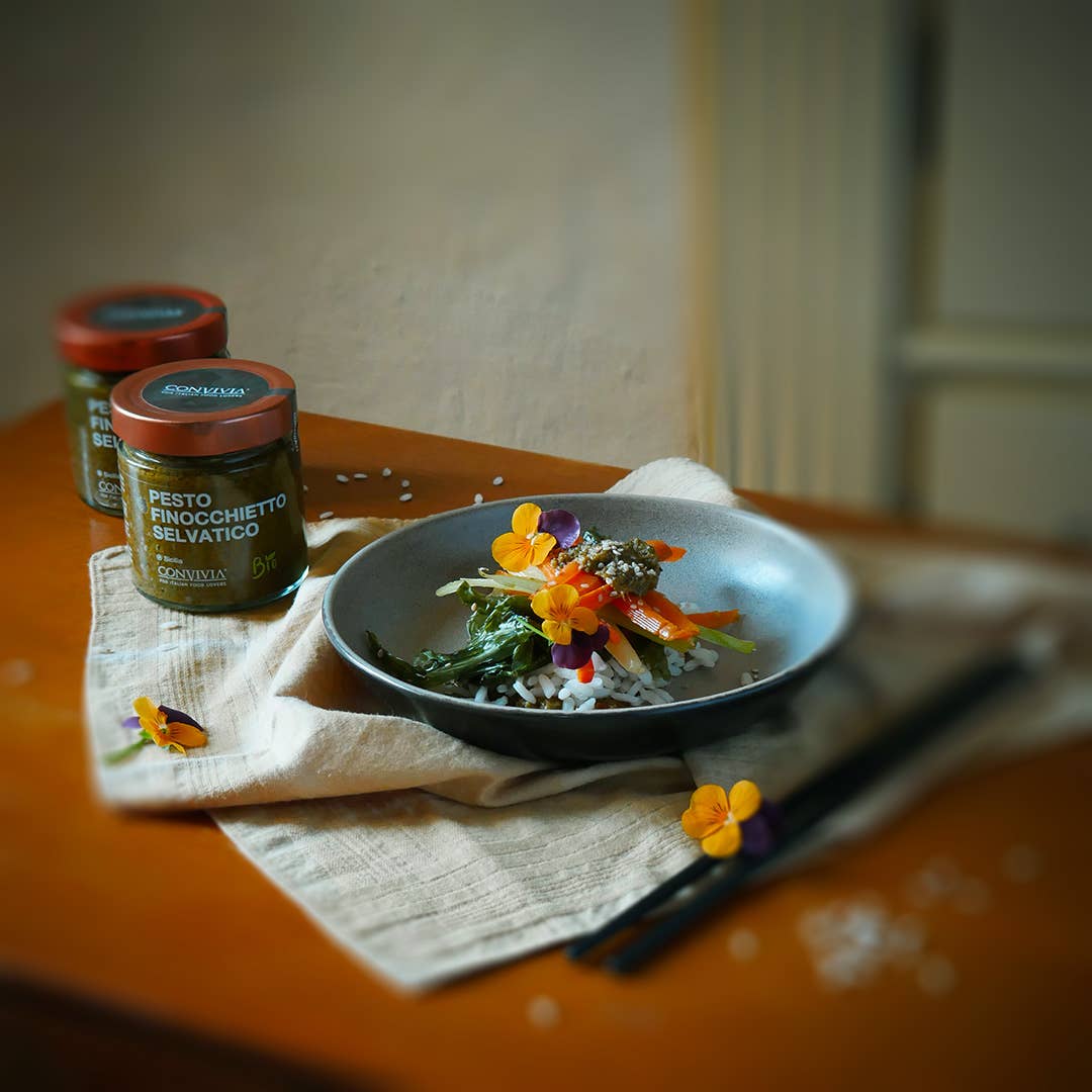 CONVIVIA for italian food lovers - Vente Pestos - Pesto de fenouil sauvage biologique 190g3