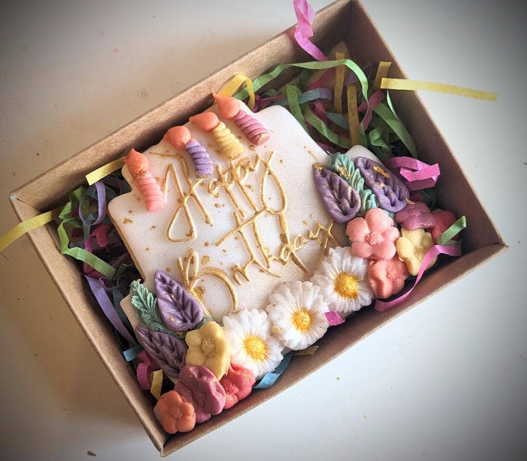 Pink Door Baking Co - Wholesale Cookie - Hand Iced Happy Birthday Cake Biscuit 6