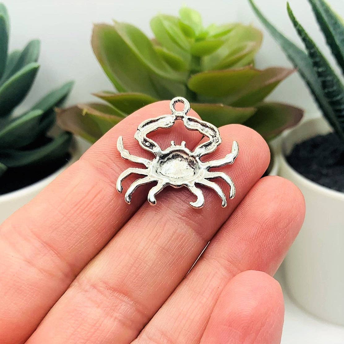 Guerrilla Charm - Wholesale Individual Charm/Pendant - Silver Maryland Crab Charms, 23x22mm2