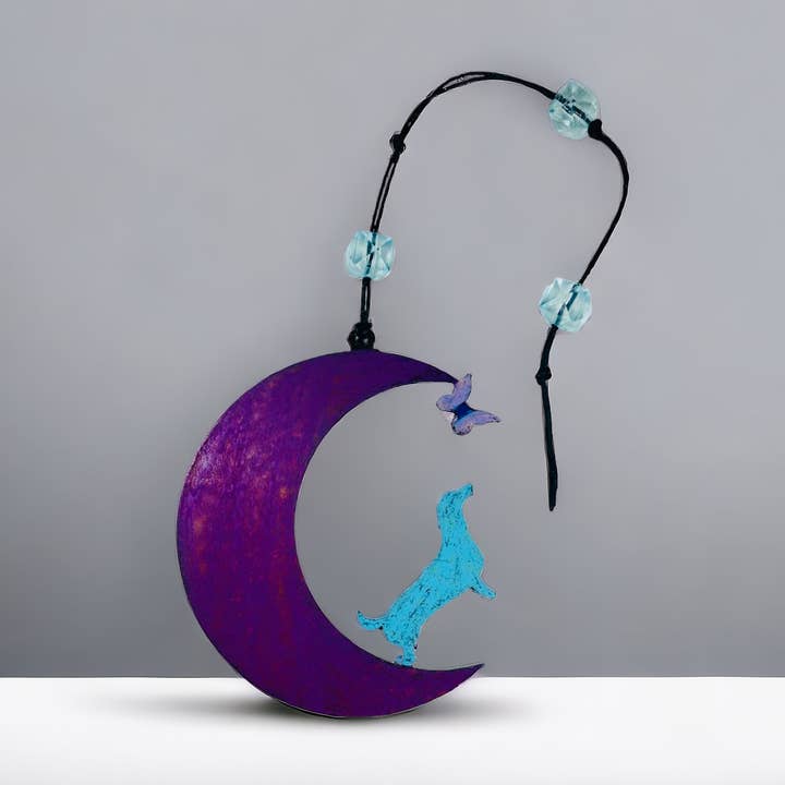 Décoration de teckel Moon Celestial Butterfly Garden USA en métal pour la vente par Whimsies