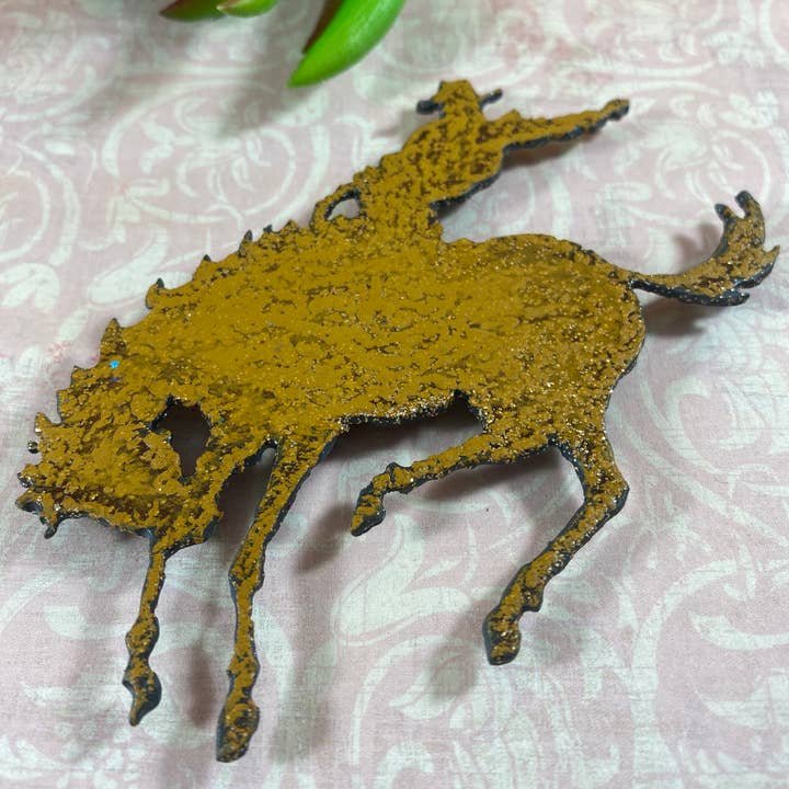 Whimsies - Wholesale Magnet - Wyoming bronc magnet bronc rider rodeo horse Yellowstone2