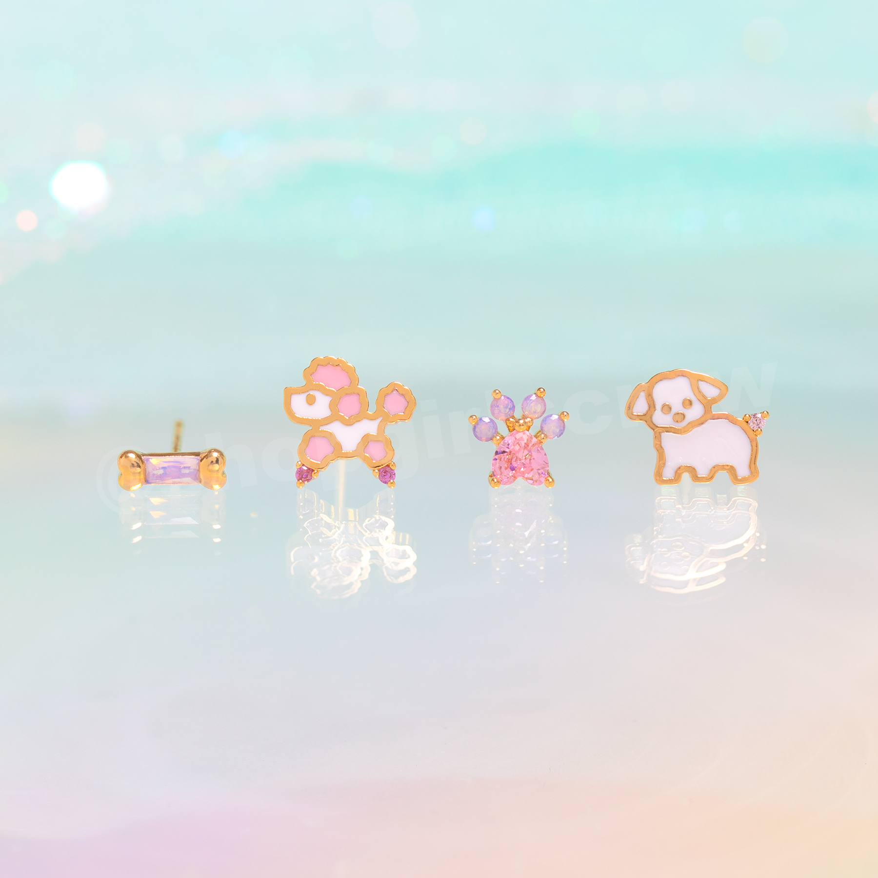 Girls Crew – wholesale Solitärörhängen – Tass-tastic Pup Studs1