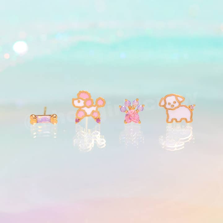 Girls Crew - Wholesale Stud/Post Earrings - Paw-tastic Pup Studs4