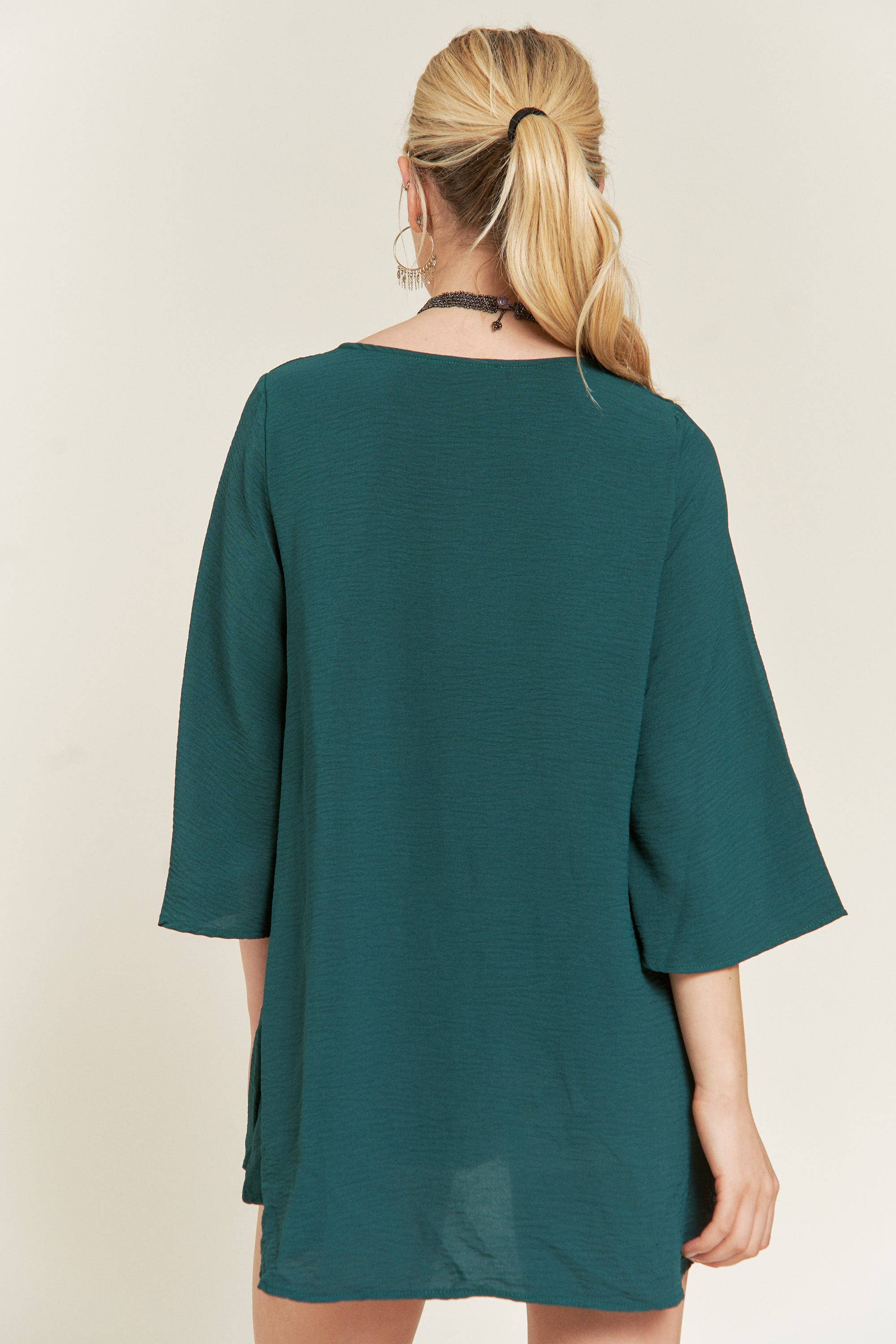 JADE BY JANE - Wholesale Tunic - Women's - V-Neck Mid bell sleeve top KRT108013