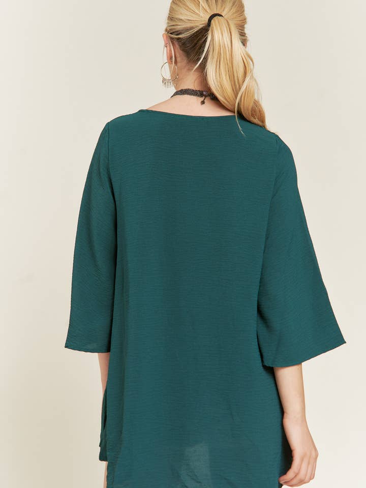 JADE BY JANE - Wholesale Tunic - Women's - V-Neck Mid bell sleeve top KRT108013