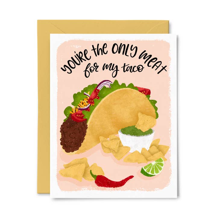 Carte amusante pour la Saint-Valentin, You're the Only Meat for my Taco pour la vente par Paper Bunny Press
