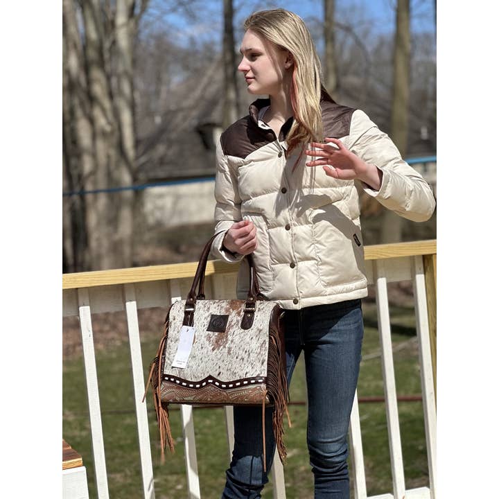 AZTEEKSE SCHUUR Western handtas BAG-T-1358 met leer en bont voor groothandel op Faire2