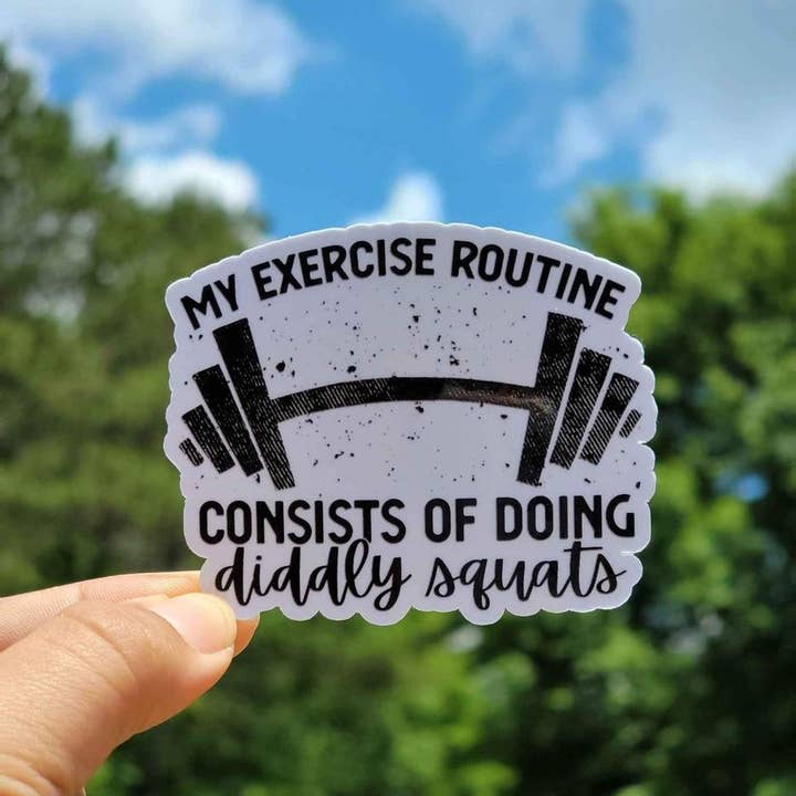 A Little Design Company - Wholesale Sticker - My Exercise Routine Consists Of Diddly Squats Sticker