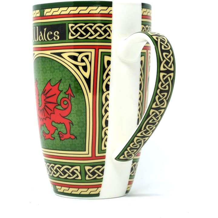 Dublin Gift Company - Wholesale Coffee Mug - Celtic Window Welsh Dragon Mug