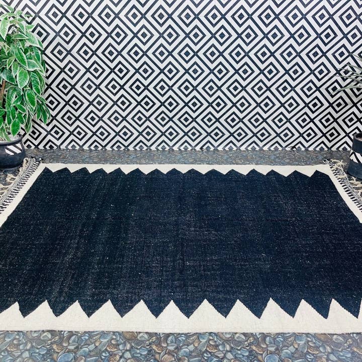woolsouk - Wholesale Area Rug - Black Rug, Moroccan Rug-home rug,Bohemian-home carpet