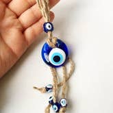 Evileyefavor β wholesale Decorative tassel/wall drop β Blue Evil Eye Wall Hanging - Small4